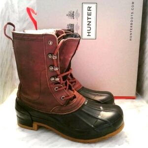 HUNTER ORIGINAL INSULATED PAC DUCK BOOT winter snow rain shoes women's sz 8